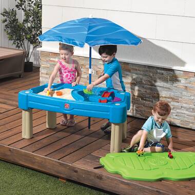 Water play table with 2025 umbrella